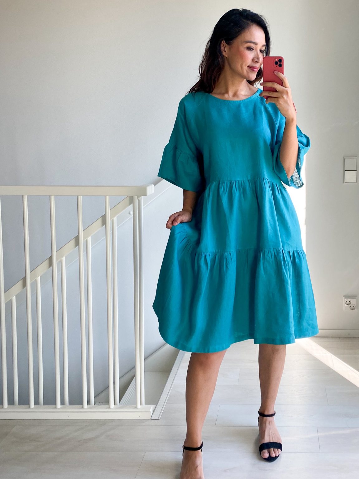 LYHYT Onesize PREMIUM Linengirls mekko O-kaula - Ocean Blue 2