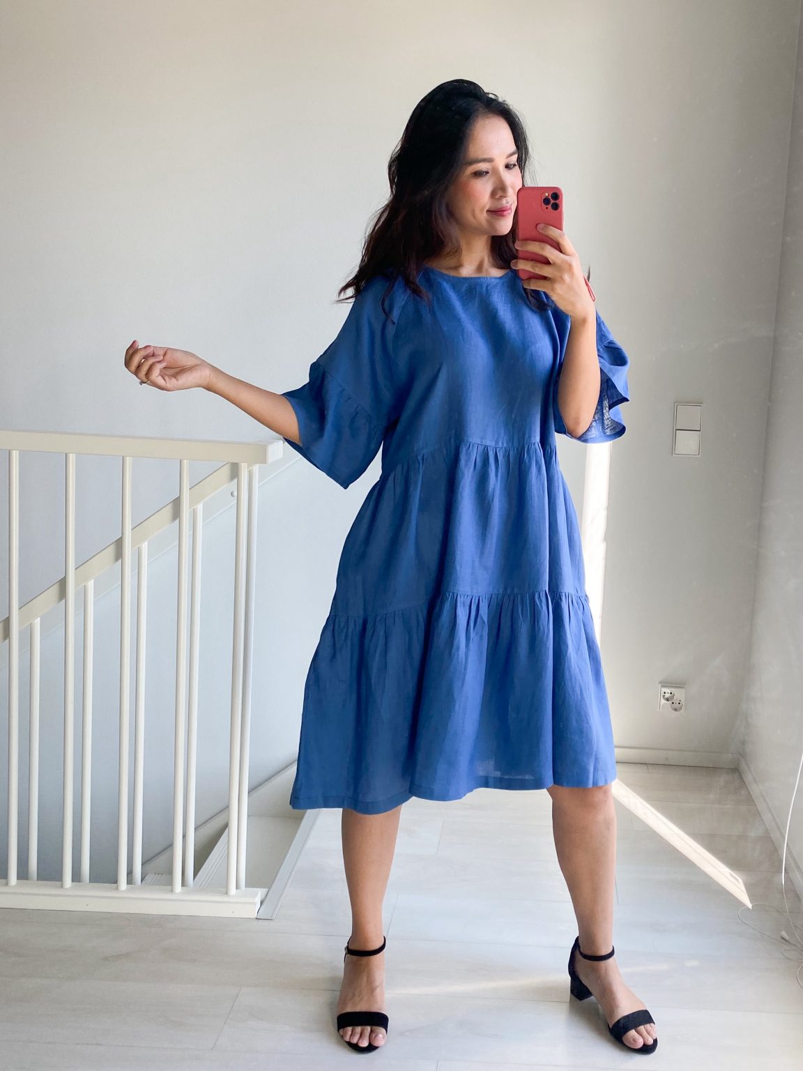 LYHYT Onesize PREMIUM Linengirls mekko O-kaula - Santorini Blue 1